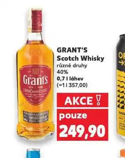 Kaufland Grant's triple wood whisky nabídka
