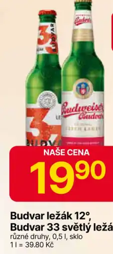 Hruška Budvar ležák 12°, Budvar 33 světlý ležák nabídka