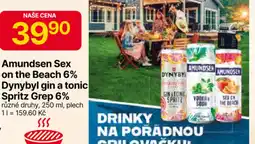 Hruška Amundsen Sex on the Beach 6% Dynybyl gin a tonic Spritz Grep 6% nabídka