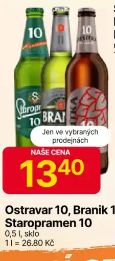 Hruška Ostravar 10, Branik 11, Staropramen 10 nabídka