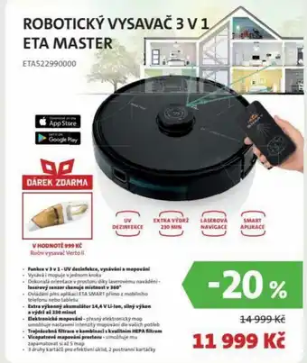 Robotický Vysavač 3 v 1 Eta Master
