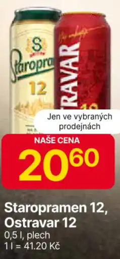 Hruška Staropramen 12, Ostravar 12 nabídka