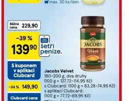 Tesco Jacobs velvet instantní káva nabídka