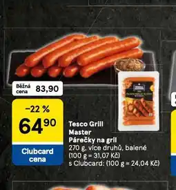 Tesco Párečky na gril nabídka