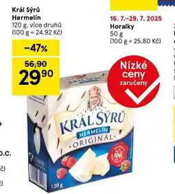 Tesco Král sýrů hermelín nabídka