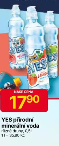 Hruška YES přírodní minerální voda nabídka