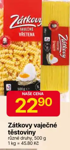 Hruška Zátkovy vaječné těstoviny nabídka