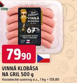 Trefa Vinná klobása na gril nabídka