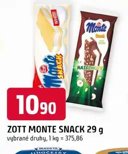 Trefa Zott monte snack nabídka