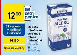 Tesco Madeta Jihočeské trvanlivé mléko polotučné nabídka