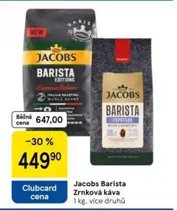 Tesco Jacobs Barista Zrnková káva nabídka