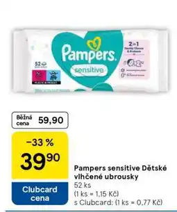 Tesco Pampers sensitive Dětské vlhčené ubrousky nabídka