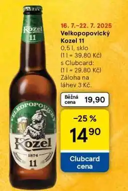 Tesco Velkopopovický Kozel 11 nabídka