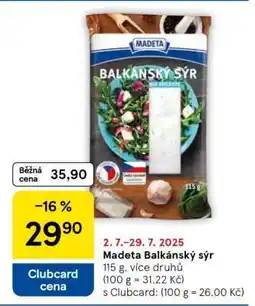Tesco Madeta Balkánský sýr nabídka