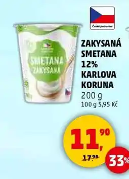 Penny Market Zakysaná smetana 12% Karlova Koruna nabídka