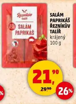 Penny Market SALÁM PAPRIKÁŠ ŘEZNÍKŮV TALÍŘ nabídka