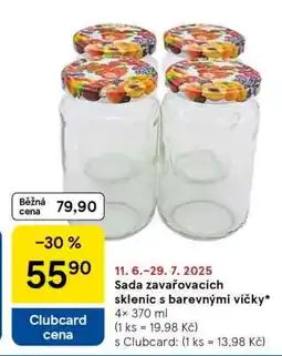 Tesco Sada zavařovacích sklenic s barevnými víčky nabídka