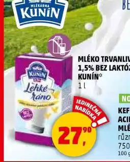 Penny Market Mléko trvanlivé 1,5% bez laktózy Kunín nabídka