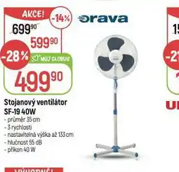 Globus Stojanový ventilátor orava nabídka