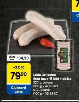 Tesco Echta bavoriš bílá klobása nabídka