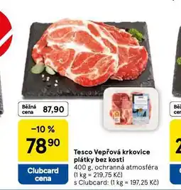 Tesco Vepřová krkovice plátky bez kosti nabídka