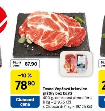 Tesco Vepřová krkovice plátky bez kosti nabídka