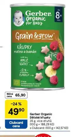 Tesco Gerber organic dětské křupky nabídka