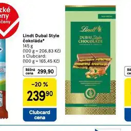 Tesco Lindt dubai style čokoláda nabídka