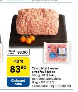 Tesco Mleté maso z vepřové plece nabídka