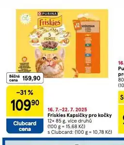 Tesco Friskies kapsičky pro kočky nabídka
