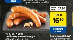 Tesco Česneková klobása nabídka