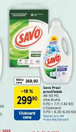 Tesco Savo prací gel nabídka