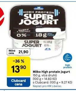 Tesco Milko high protein jogurt nabídka