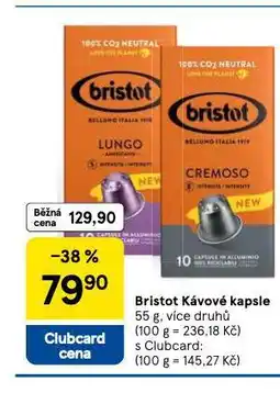 Tesco Bristot kávové kapsle nabídka