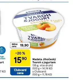 Tesco Madeta jihočeský tvaroh s jogurtem nabídka