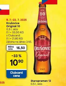Tesco Pivo krušovice 10 nabídka