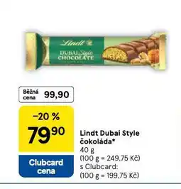 Tesco Lindt dubai style čokoláda nabídka