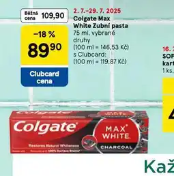 Tesco Colgate max white zubní pasta nabídka