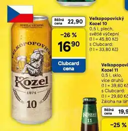 Tesco Pivo velkopopovický kozel 10 nabídka