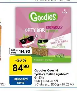 Tesco Goodies ovesné tyčinky malina a jablko nabídka