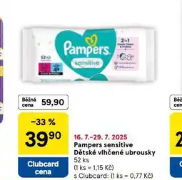 Tesco Pampers dětské vlhčené ubrousky nabídka
