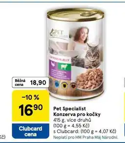 Tesco Pet specialist konzerva pro kočky nabídka