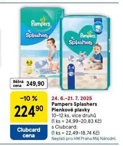 Tesco Pampers plenkové plavky nabídka