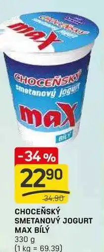 Flop Choceňská Mlékárna Choceňský smetanový jogurt max bílý 330g nabídka
