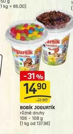 Flop BOBÍK JOGURTÍK různé druhy 106-108 g nabídka