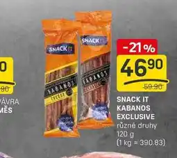 Flop SNACK IT W KABANOS EXCLUSIVE různé druhy 120 g nabídka