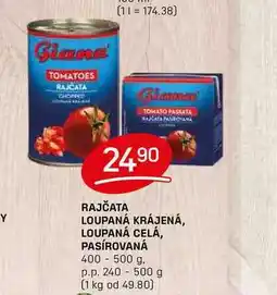 Flop RAJČATA LOUPANÁ KRÁJENÁ, LOUPANÁ CELÁ, PASÍROVANÁ 400-500 g. p.p. 240 - 500 g nabídka