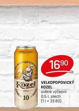 Flop VELKOPOPOVICKÝ KOZEL světlé výčepní 0,5 l, plech nabídka
