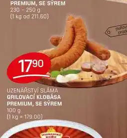 Flop GRILOVACÍ KLOBÁSA PREMIUM, SE SÝREM 100 g nabídka