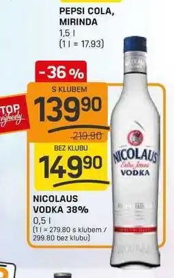 Flop NICOLAUS VODKA 38% 0,5l nabídka